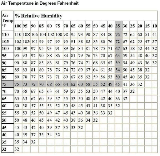 DEWPOINT CHART