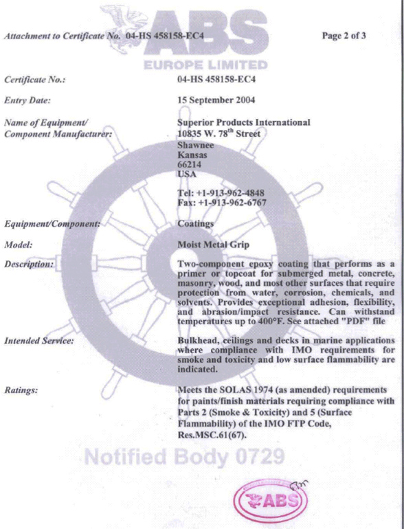 ABS Certification - Moist Metal Grip