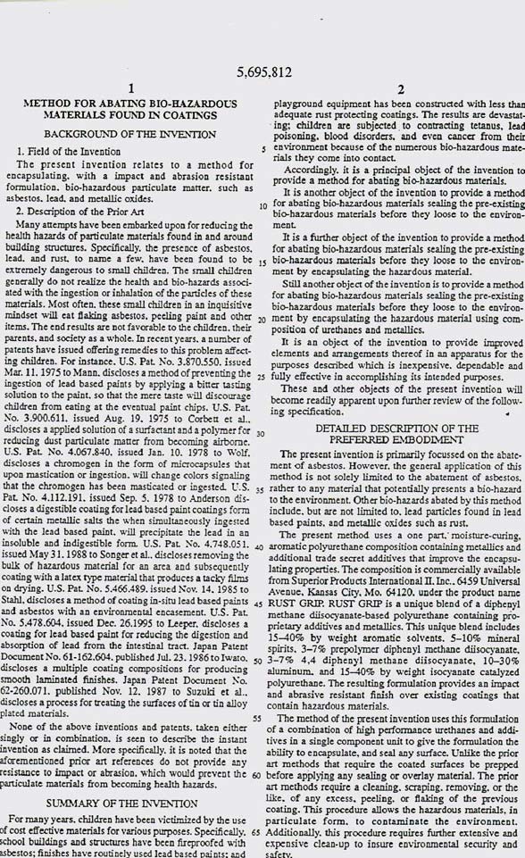 RUSTGRIP Patent