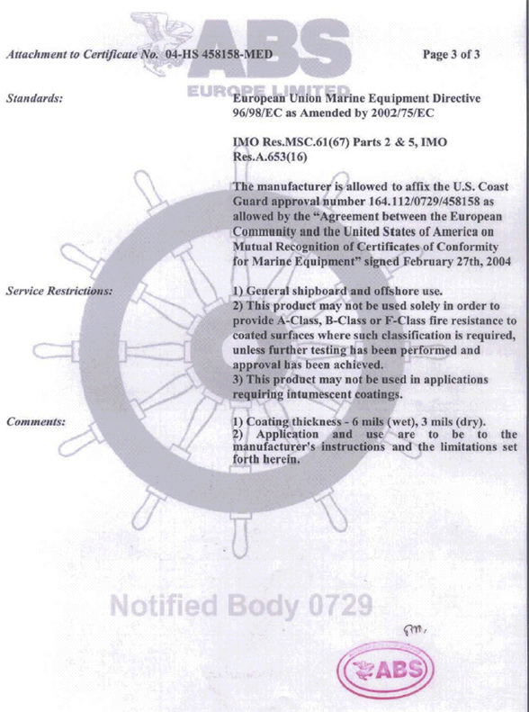 ABS Marine Equipment Certificate of Approval