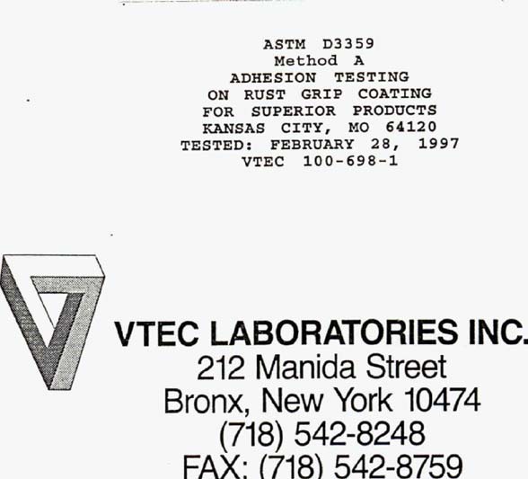 ASTM D 3359 - Adhesion Testing on RUST GRIP