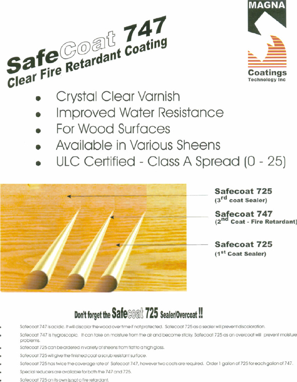 SAFECOAT 747 CLEAR - Fire Retardant