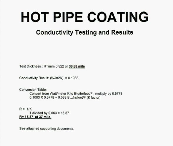 HOT PIPE COATING - R Value