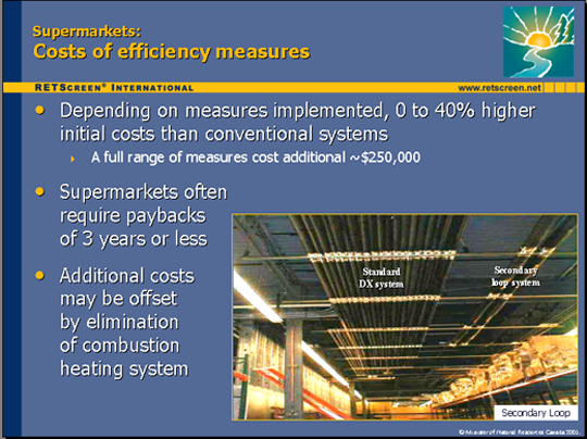 Energy Efficiency Project Analysis for Supermarkets and Arenas