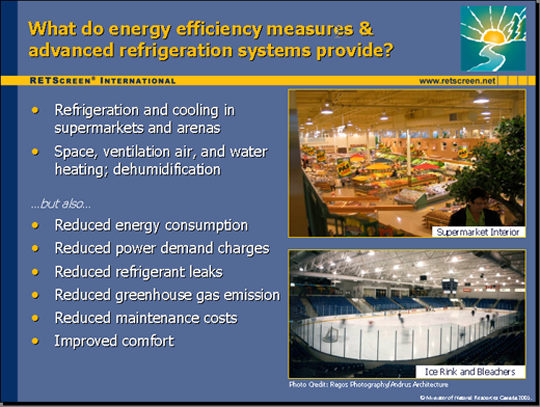 Energy Efficiency Project Analysis for Supermarkets and Arenas