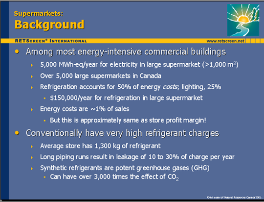 Energy Efficiency Project Analysis for Supermarkets and Arenas