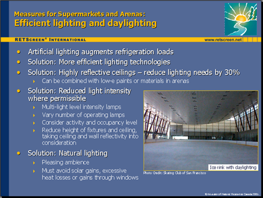 Energy Efficiency Project Analysis for Supermarkets and Arenas